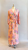 1940s Dressing Gown / 1940s House Dress / 1940s Lawn Dress / 1940s Floral Dress / Size Small