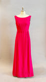 1960s Pink Gown / 1960s Formal Dress / 1960s Linen Gown / Size Small  Medium