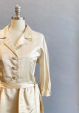 1950's Ivory Silk Dress / Mollie Parnis Dress / 50's Cocktail Dress / Mollie Parnis for Bonwit Teller / Short Wedding Dress / Size Medium