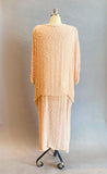 1980s Judith Ann Dress / 80s Pink Beaded Dress / 1980s Cocktail Dress / 1920s Style Dress / Great Gatsby Dress / Size Extra Large