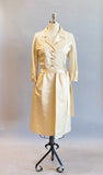 1950's Ivory Silk Dress / Mollie Parnis Dress / 50's Cocktail Dress / Mollie Parnis for Bonwit Teller / Short Wedding Dress / Size Medium