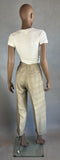 1940s Plaid Pants / Brown Glen Plaid Houndstooth Pleated Trousers / High Waisted Pants / Size Small