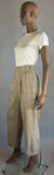 1940s Plaid Pants / Brown Glen Plaid Houndstooth Pleated Trousers / High Waisted Pants / Size Small