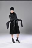 1910s Dress / Early Teens Black Silk Long Sleeve Dress w/ Beaded Wool Tabard / Rare Vintage / Antique Tabard / Jet Beads / Size Medium