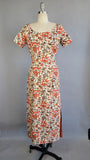 1960s Dragon Print Dress / 60s Raw Silk Dragon Motif Gown with Detached Sash / Bombshell Dress / Size Small