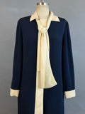 Geoffrey Beene Dress /1970s Navy Shift Dress by Geoffrey Beene / Vintage Designer Dress /Size Medium Large