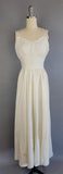1930s White Gown/ 1930s Off-White Silk Taffeta Evening Dress / 1930s Bridal Dress / Size Small