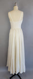 1930s White Gown/ 1930s Off-White Silk Taffeta Evening Dress / 1930s Bridal Dress / Size Small