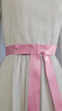 1960s Chiffon Dress / Miss Elliette Pink and Gray Chiffon Cocktail Dress / Miss Elliette Dress / Size Small