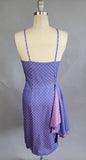 1950s Day Dress / 1950s Purple Dress / 1950s Pink & Purple Cotton Day Dress Set with Unique Flounce / Day to Night Dress / Size Small