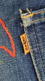 1960s Levi's / Levi's Orange Tab Cut Off Shorts with Big "E" / !960s Short-Shorts / Customized Levi's / Big E Levi's / Waist 32"