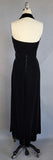 1950s Velvet Dress / Backless Halter Top and Maxi Skirt / 1950s Black Velvet Gown / Size X-Small Small