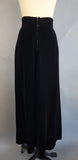 1950s Velvet Dress / Backless Halter Top and Maxi Skirt / 1950s Black Velvet Gown / Size X-Small Small