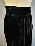 1950s Velvet Dress / Backless Halter Top and Maxi Skirt / 1950s Black Velvet Gown / Size X-Small Small
