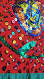 China Poblana Skirt / Mexican Folk Skirt / Sequined Skirt / 1970s China Poblana Skirt / Mexican Folklorico Skirt / Size Small Medium