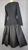 Pauline Trigère Dress / 1960s Cocktail Dress / Balloon Hem Dress / Pauline Trigère / Black Party Dress / Size Medium Large