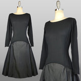 Pauline Trigère Dress / 1960s Cocktail Dress / Balloon Hem Dress / Pauline Trigère / Black Party Dress / Size Medium Large
