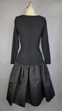 Pauline Trigère Dress / 1960s Cocktail Dress / Balloon Hem Dress / Pauline Trigère / Black Party Dress / Size Medium Large