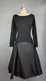 Pauline Trigère Dress / 1960s Cocktail Dress / Balloon Hem Dress / Pauline Trigère / Black Party Dress / Size Medium Large