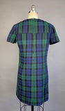 1960s Mini Dress / Dress With Cape / 1960s Dress Set / Tartan Dress / Plaid Mini Dress / Plaid Cape / Mini Shift Dress / Size Medium