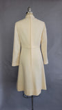 1960s Sheath Dress / 1960s Ivory Wool Dress / Edward Parnes Dress / 1960s Mod Dress / Size Medium