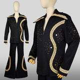 1960s Rock n Roll Suit / Elvis Suit / Glam Rocker Outfit / Authentic Hollywood Clothing / Bill Belew Style Suit / Size Men's Medium Large