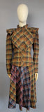 Plaid Suit / 1980s Plaid Suit by Carol Horn / Neiman Marcus / Cape Jacket / Size Small