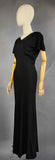 1930s Evening Gown / 1930s Black Bias Cut Dress with Matching Jacket / Art Deco Dress / 30s Black Crepe Gown / Size Small Medium