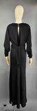 1930s Evening Gown / 1930s Black Bias Cut Dress with Matching Jacket / Art Deco Dress / 30s Black Crepe Gown / Size Small Medium