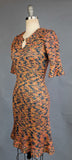 1980s Hand Knit Dress / 80s Multi Color Hand Knit Dress / Italian Knit / Patterned Knit Dress / Size Medium