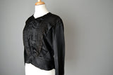 Vintage Edwardian Black Silk Blouse // Medium