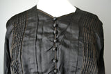Vintage Edwardian Black Silk Blouse // Medium