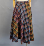 Plaid Suit / 1980s Plaid Suit by Carol Horn / Neiman Marcus / Cape Jacket / Size Small