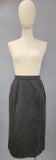 1960s Anne Klein Set / 1960s Daywear / Gray Wool Skirt and Top / 1960s Suit / Early Label / Size Small