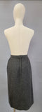 1960s Anne Klein Set / 1960s Daywear / Gray Wool Skirt and Top / 1960s Suit / Early Label / Size Small