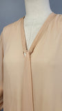1920s Blouse / 1920s Pale Peach Blouse with Embroidery / 1920s Drop Waist Blouse / Flapper Blouse / Embroidered Blouse / Size Medium Large