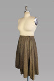 1940s Skirt / Calico Print on Black Cotton Skirt / Ranch Wear / Size X-Large Extra Large XL Plus Size