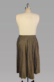 1940s Skirt / Calico Print on Black Cotton Skirt / Ranch Wear / Size X-Large Extra Large XL Plus Size