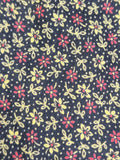 1940s Skirt / Calico Print on Black Cotton Skirt / Ranch Wear / Size X-Large Extra Large XL Plus Size