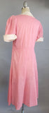 1930s Dress / Pink Dotted Swiss Cotton Dress / 1930s Day Dress / Vintage Pink Dress / Size Medium