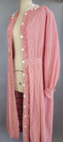 1940s Dress / Ranch Dress / Red Pinstriped Shirtwaist Dress with Lace Collar / Plus Size / Size Extra Large, XL Plus