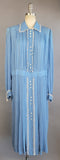 1940s Polka Dot Dress / 1940s Plus Size Dress / Ranch Dress / Blue Polka Dot Day Dress / Plus Size / Size XXL  XX-Large