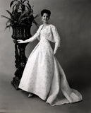 Raymond Martier Gown / 1960s White Beaded Gown / Martier Raymond Dress / Vintage Couture Gown / Size XS