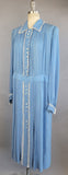 1940s Polka Dot Dress / 1940s Plus Size Dress / Ranch Dress / Blue Polka Dot Day Dress / Plus Size / Size XXL  XX-Large