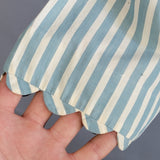1940s Day Dress / 1940s Mc Mullen Dress / Blue and White Striped Cotton Shirtwaist Dress / Size Medium Large