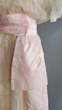 Edwardian Dress / 1910s Dress / Pink Edwardian Lawn Dress w/ Embroidered White Netting / Edwardian Wedding Dress / Antique Dress /Size Small