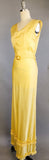 1930s Dress / Yellow Taffeta Bias Cut Gown / 1930s Evening Dress / Yellow Full Length Dress /  Size Small