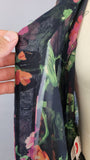 Betsey Johnson Punk Label Blouse /1980s Floral Chiffon Blouse with Pearl Buttons  / Punk Label / 1980s Betsey Johnson / Size Medium Large