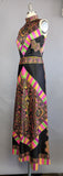 1960s Dress / 1960s Maxi Dress / 1960s Hostess Gown / Scarf Dress / Paisley Maxi Dress / Size Small