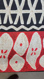 1960s Hawaiian Dress / Block Print Hawaiian Fabric  / Hawaiian Barkcloth / Polynesian Dress / 1960s Maxi Dress / Size Medium